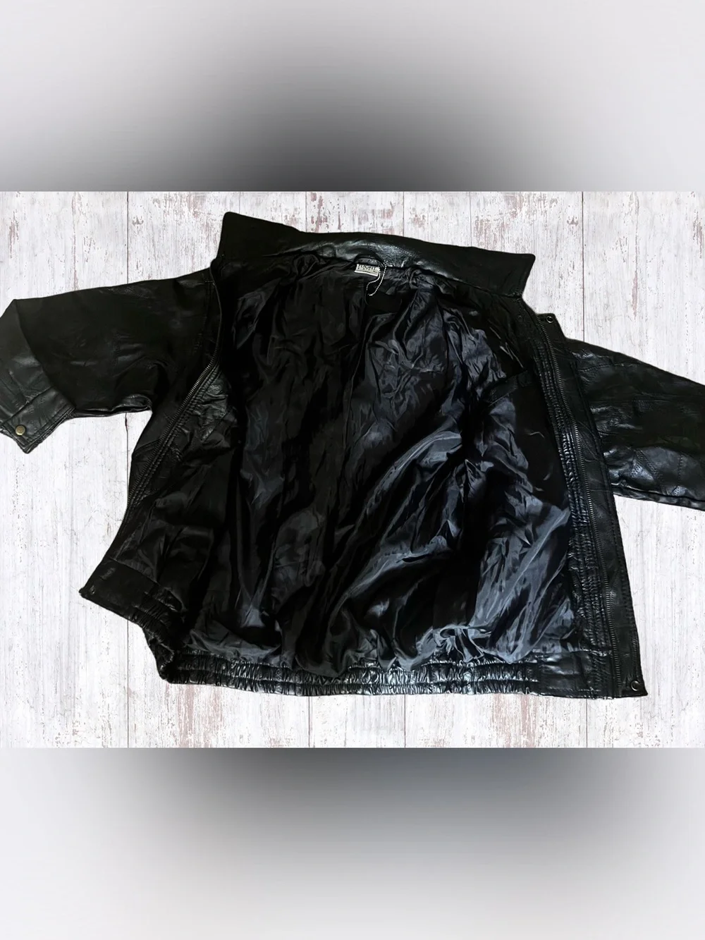 EUC Vintage Men’s Flight Path Leather Jacket Large Black Bomber/Biker